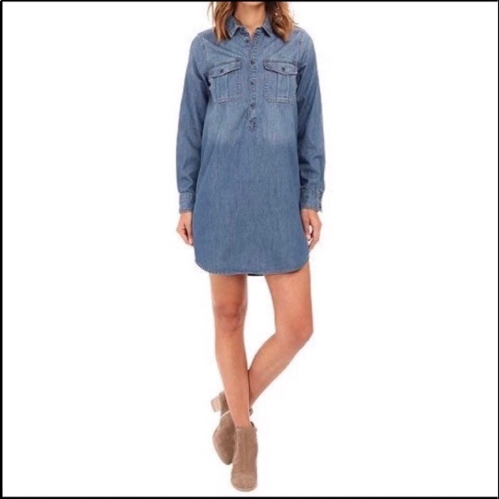 LUCKY BRAND Popover Denim Shirtdress Size M